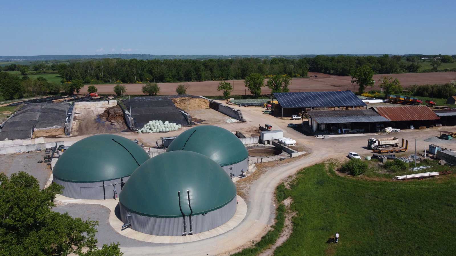 Captation drone d'un site de méthanisation agricole situé dans l'Allier